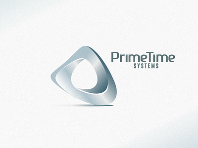 PrimeTime logo mobius shape silver