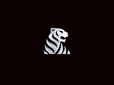 Tiger Vector animal eye jungle logo shadow silver software symbol techy tiger