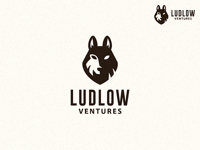Ludlow Ventures animal forest head logo ludlow negative simple space wolf