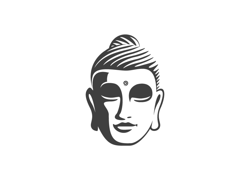 Gautama 1 buddha gautama head logo illustration negative space calm peace