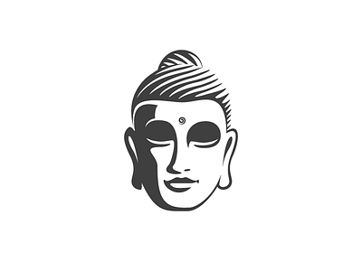Gautama 1 buddha calm gautama head illustration logo negative peace space