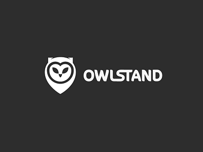 Owlstand animal bird eye flight logo night owl simple