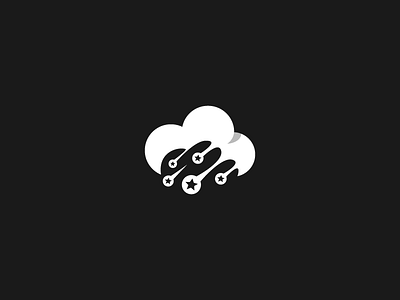 Cloud cloud icon logo negative rain sky software space star