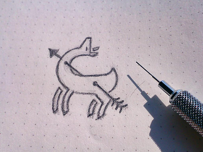 Doe Sketch animal arrow deer doe forest hunt icon logo nature sketch