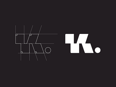 K. publishing book form grid icon k letter logo print publish simple square symbol