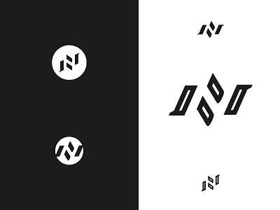 NB icon letter logo monogram nb negative simple space symbol