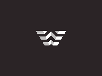W icon line logo lwtter military monogram sharp w