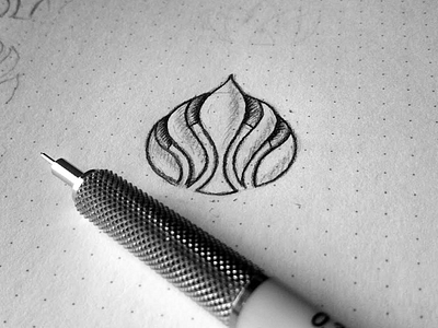 Abstract Flower Sketch flower logo paper pencil shape sketch