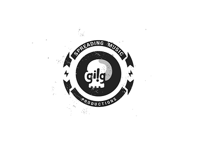Gi!g badge bones brand concert gig head icon logo music skull