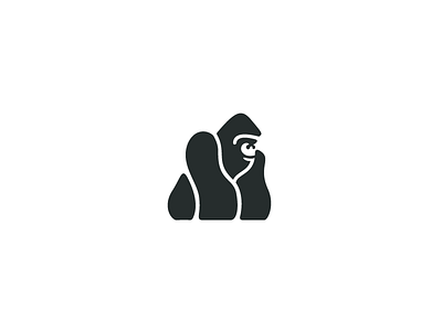 Gorilla Susa animal ape gorilla logo monkey negative simple space