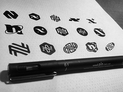 N circle icon ink letter logo n planet simple sketch star symbol typeface
