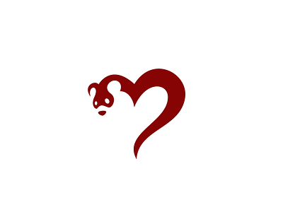 Ferret love animal cute ferret heart logo shape simple