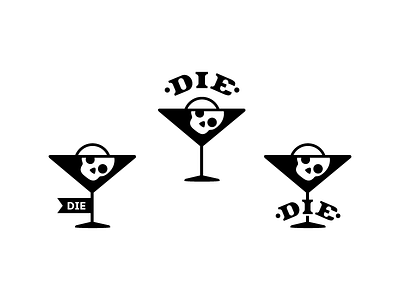 Die bone death die fun glass logo martini skull