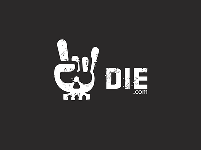 Die.Com devil die fist hand logo rnr rock skull symbol