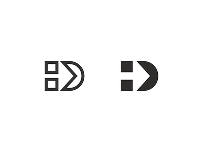 D➙irection arrow d direction icon letter logo monogram negative space symbol