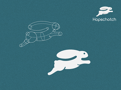 Hopschotch animal construction hopper logo rabbit speed
