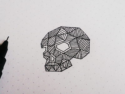 Skull bones illustration paper poly sketch skull