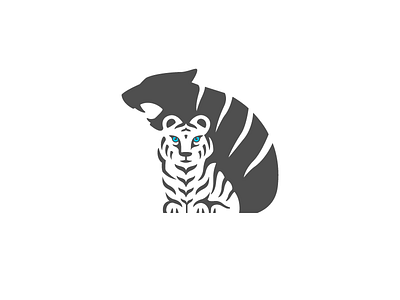 Tiger Shadow Vector animal illustration logo negative shadow space tiger