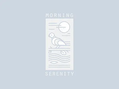 Morning Serenity bird illustration morning nature peace poster serenity