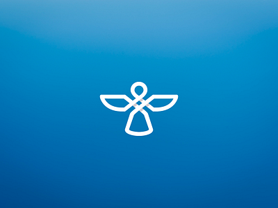 Angel angel god icon line logo outline sky wings