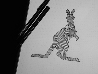 Kangoo Geo animal australia geometric illustration kangaroo line lineart outline poly polygonal sketch