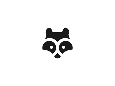 Raccoon animal black concept coono icon logo logomark mark negative raccoon simple space