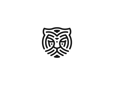 Tiger Line animal beast bigcat cat illustration line lineout logo stripe tiger