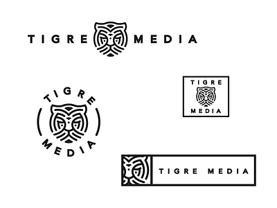 Tigre Media animal brand concepts lineout logo media tiger
