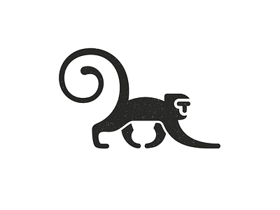 T Monkey 1 animal logo monkey negative space t tail texture