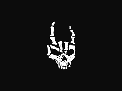 symbol bones devil hand horns rnr rock skull symbol