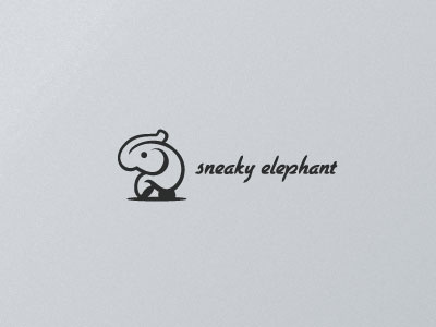 Sneaky animal black elephant fun logo s simple sneaky stevan white