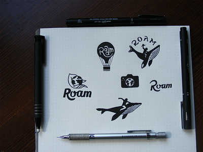 Roam Sketches concept earth explore globe logo photo roam sketch travel whale