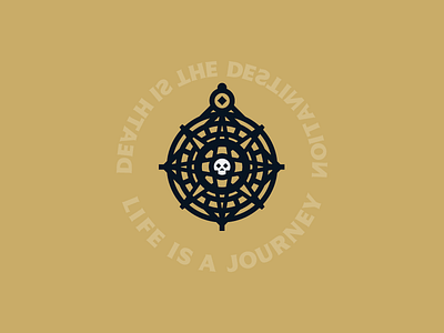 Life's a journey compass death life logo skull travel