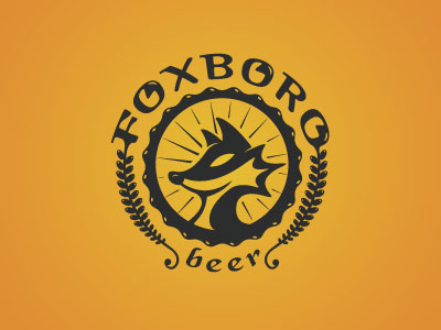 Foxboro animal beer black breew crest drink fox logo organic s steva warm