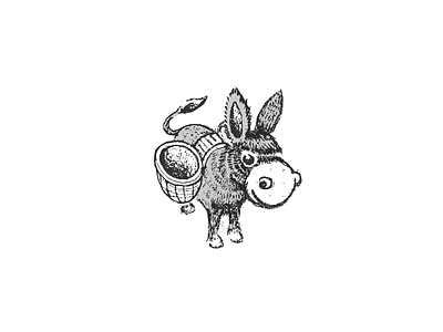 fuzzy start on new project animal concept donkey illustration logo sketch