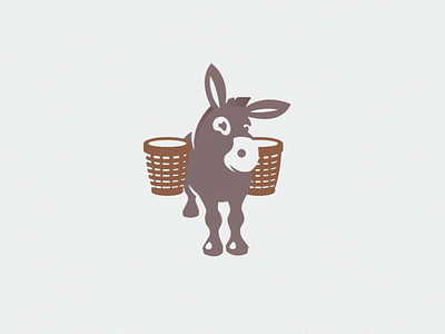 Donkey animal basket color donkey illustration logo