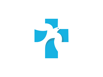 Dove cross dove faith god icon logo negative religion space symbol
