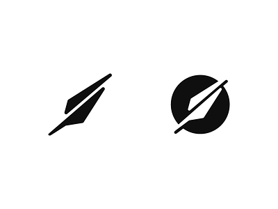 Quill circle icon logo pen quill shape simple symbol writting