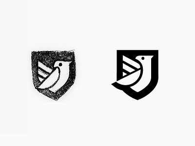 birdy animal badge crest logo shield sketch