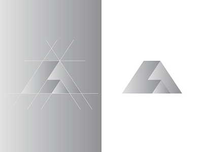 Level grid l letter level logo shape symbol triangle