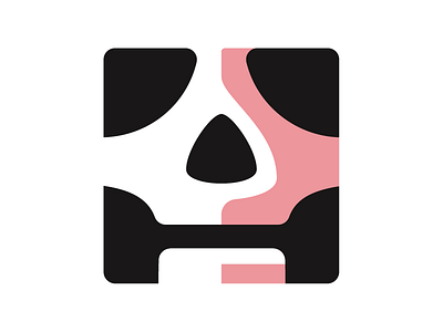 Skull Cube bones logo simple skull