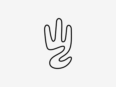 Hand Outline finger hand illustration logo outline