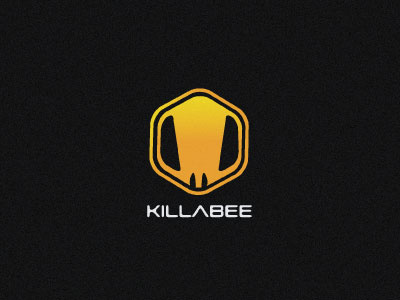Killabee animal bee evil eye fly head hexagon killer logo shape yellow
