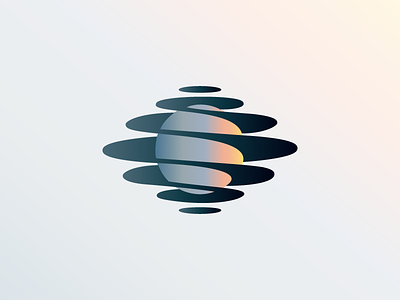 Spiral Planet gradient icon logo planet spiral
