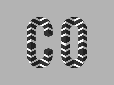 CO black co letter logo shadow type