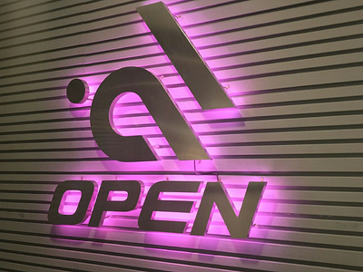 Open wallsign hare logo neon open rabbit wallsign