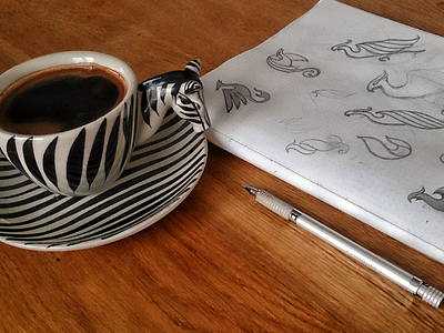 Coffee & Phoenix coffee illustration phoenix sketch zebra