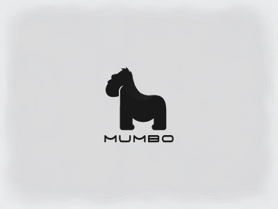 Mumbo1 animal gorilla grey head jungle letter logo m mumbo s shape shoulder simple stevan strength