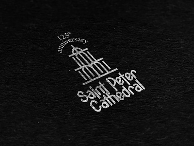 125th 125 black cathedral logo peter saint white