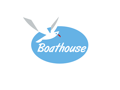 Boathouse bird boat logo marine sea seagull